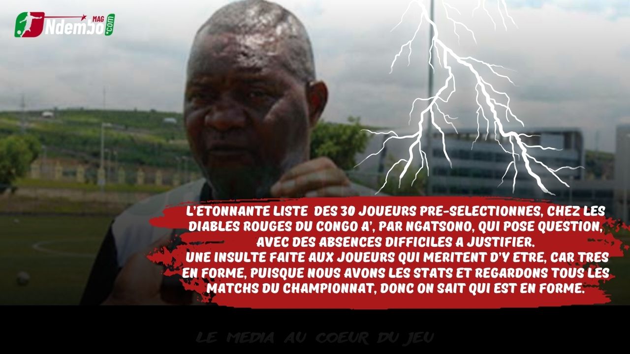 Diables Rouges du Congo A’ (Equipe du CHAN) : l’étonnante pré-sélection des 30 joueurs, dévoilée par Barthelemy Ngatsono, qui pose question, avec des absences difficiles à comprendre